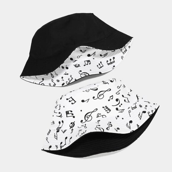 Musical Note Pattern Bucket Hat - Picture 2 of 4